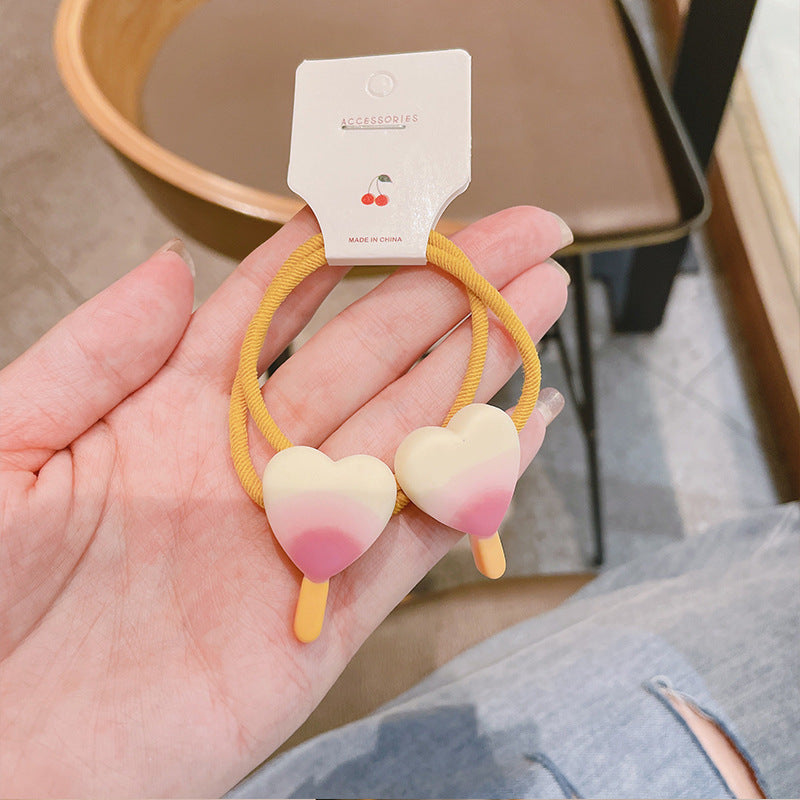 Cute Ice Cream Hair Ring Children Love Ice Cream Simulation Food
