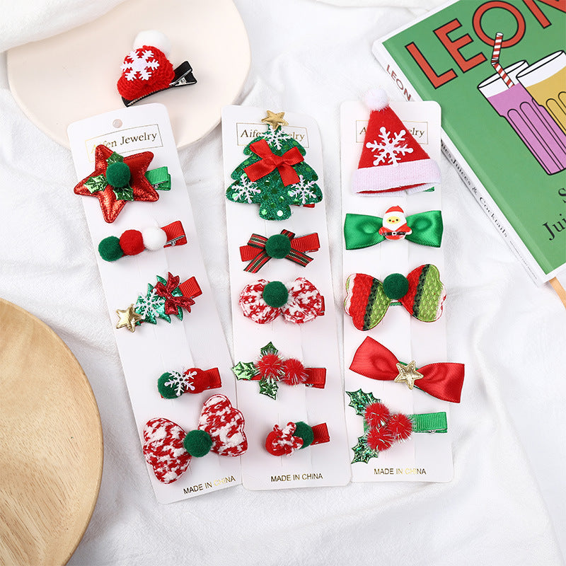 Children's Hair Accessories Christmas Clip Cute Bb Does Not Hurt