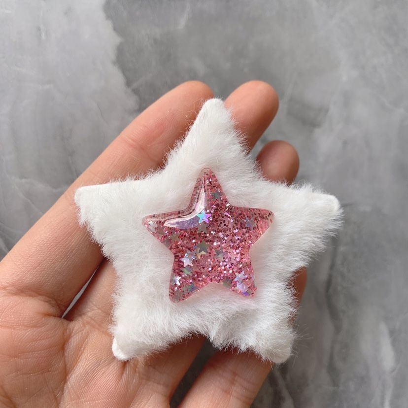 Big Flurry Sparkle Stripe Black Blue Red Green Star Hair Clip