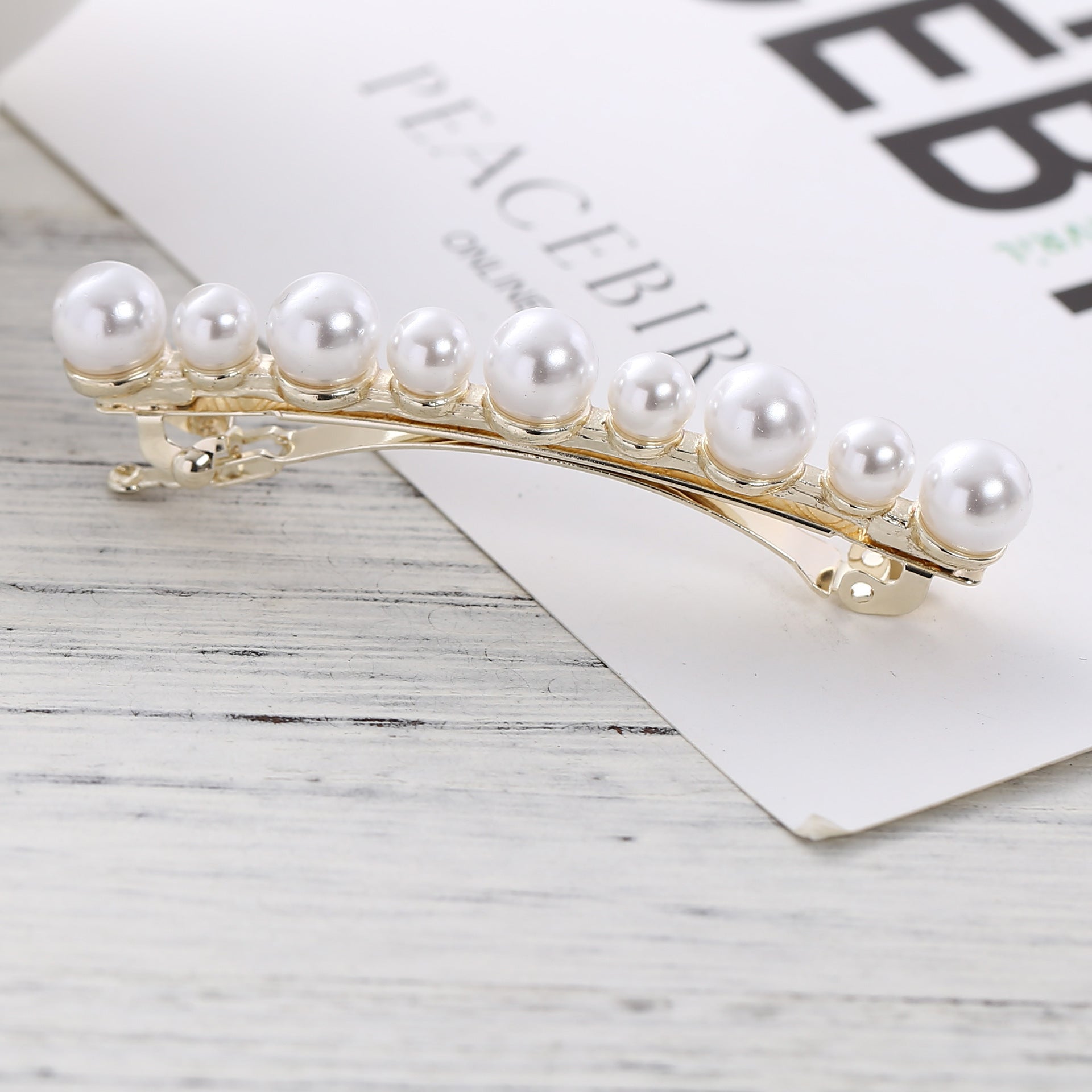 Women's Vintage Pearl Spring Hair Clip