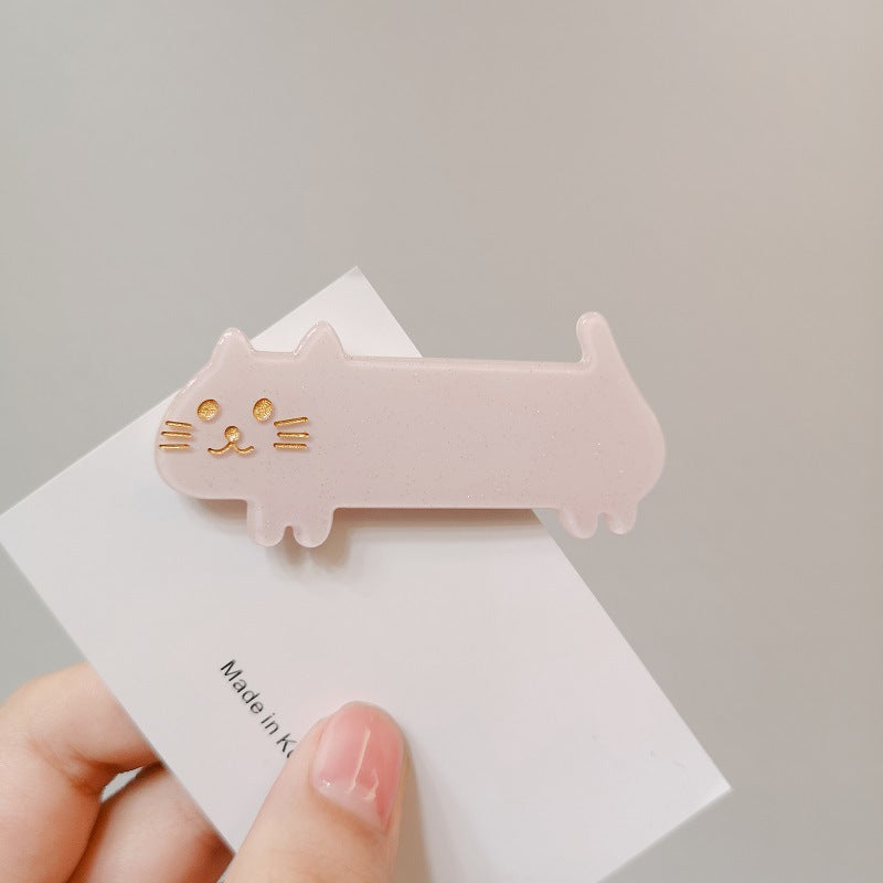 Acetate Plate Cute Tricolor Cat Hair Clip