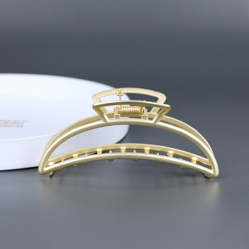 Simple Frosted Hair Clip Geometric Alloy Glossy Grip