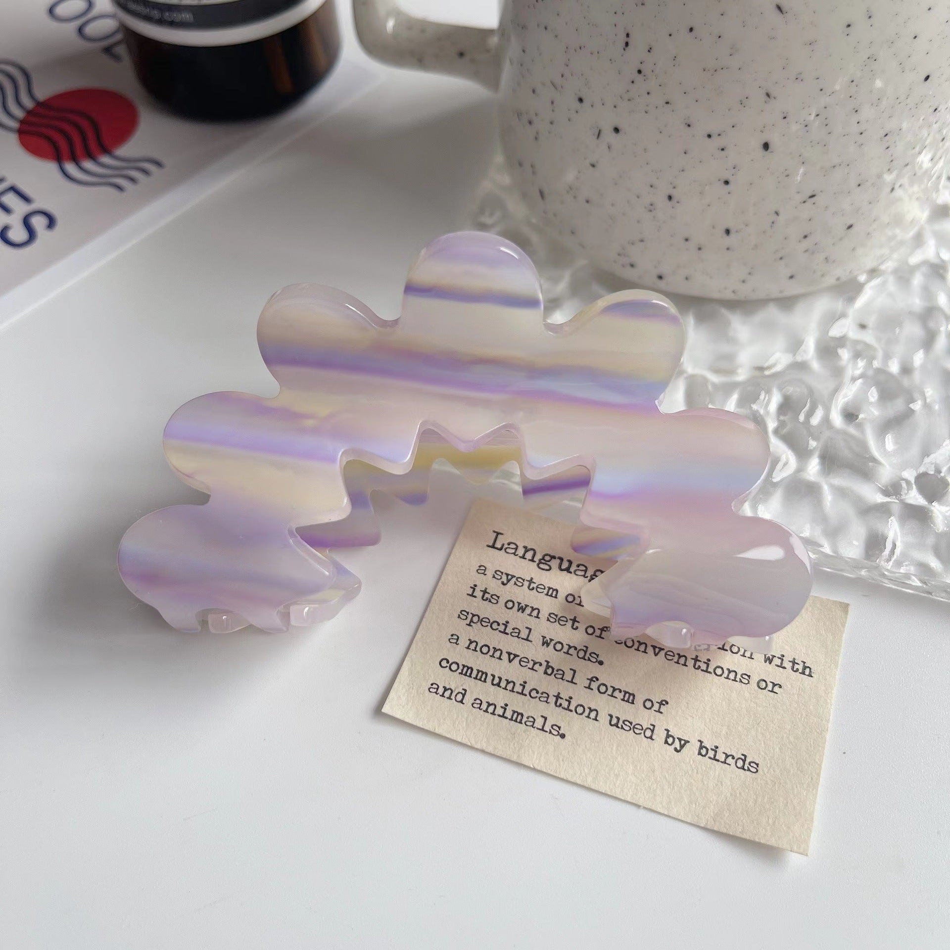 Women's Simple Acetate Wavy Flower Hair Clip