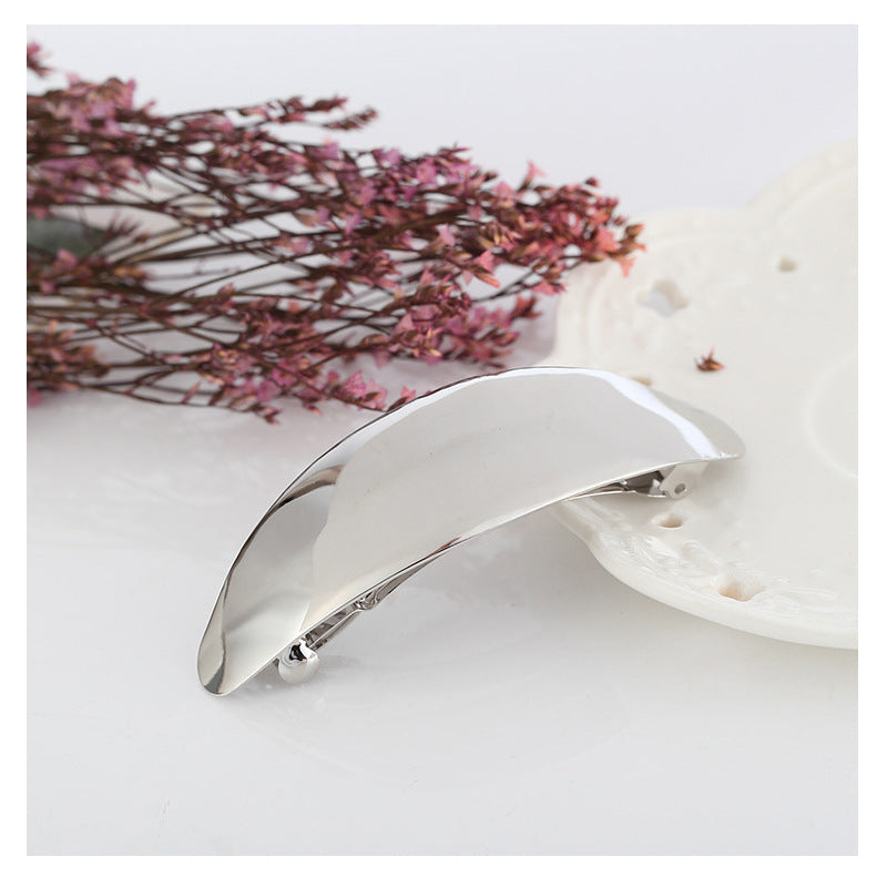 Fashion Women's Large Glossy Metal Barrettes Simple Fashion