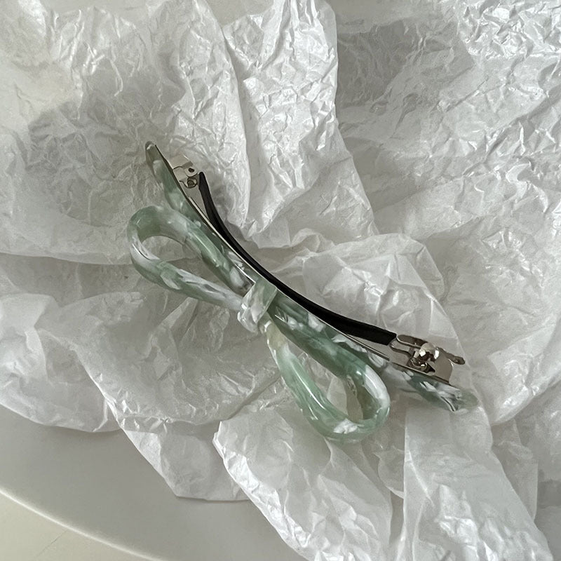Acetate Bow Spring Side Clip Hair Accessories Elegant
