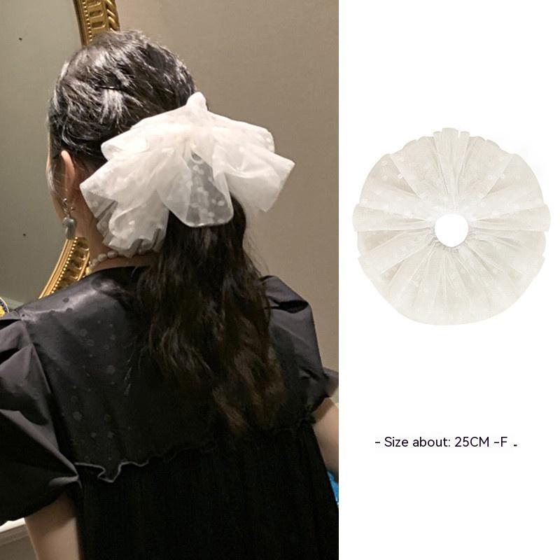 Women's Temperament Mesh Polka Dot Large Intestine Hair Ring