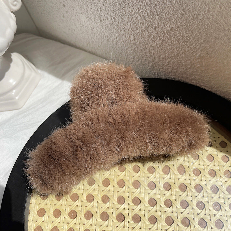 Women's Fashion Simple Plush Hair Clip