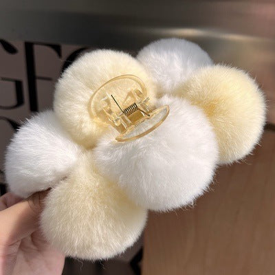 PINRex Rabbit Hair Ball Clip Large Hairpin Headwear