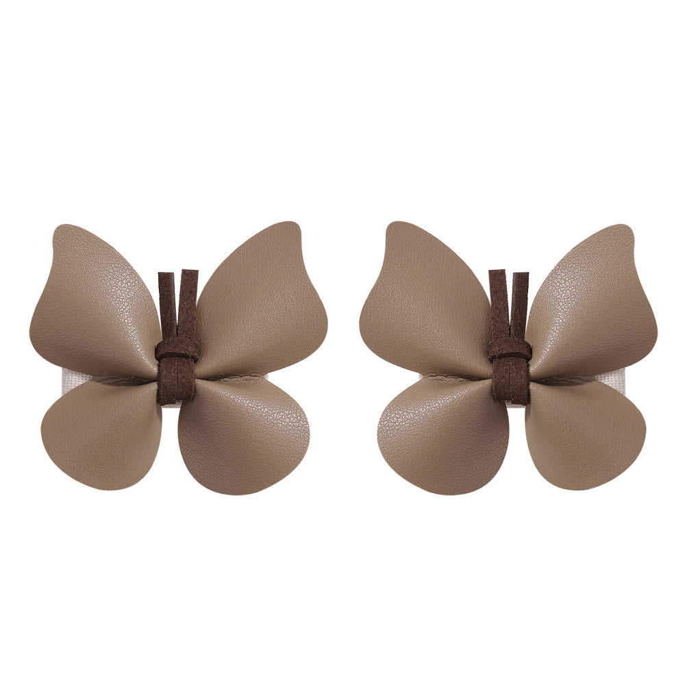 New PU Leather Butterfly Full Bag Clip Children's Barrettes