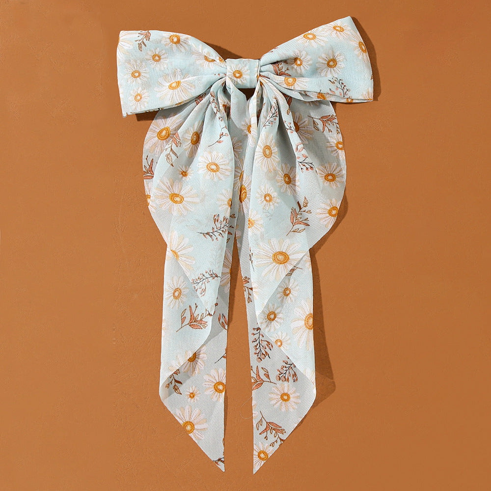 French Chiffon Bow Ribbon Hair Clip