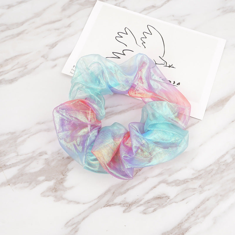 Pig Large Intestine Hair Ring European And American Mesh Colorful Mixed Color