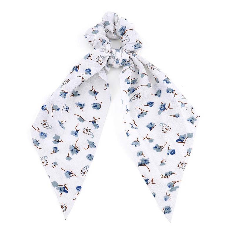 Long Women's Pinched Ponytail Ribbon Headdress Flower