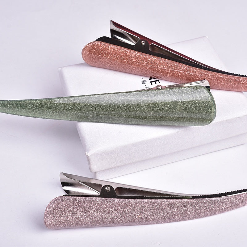 Glittering Powder Glossy Barrettes Lengthened Ox Horn Hairclip