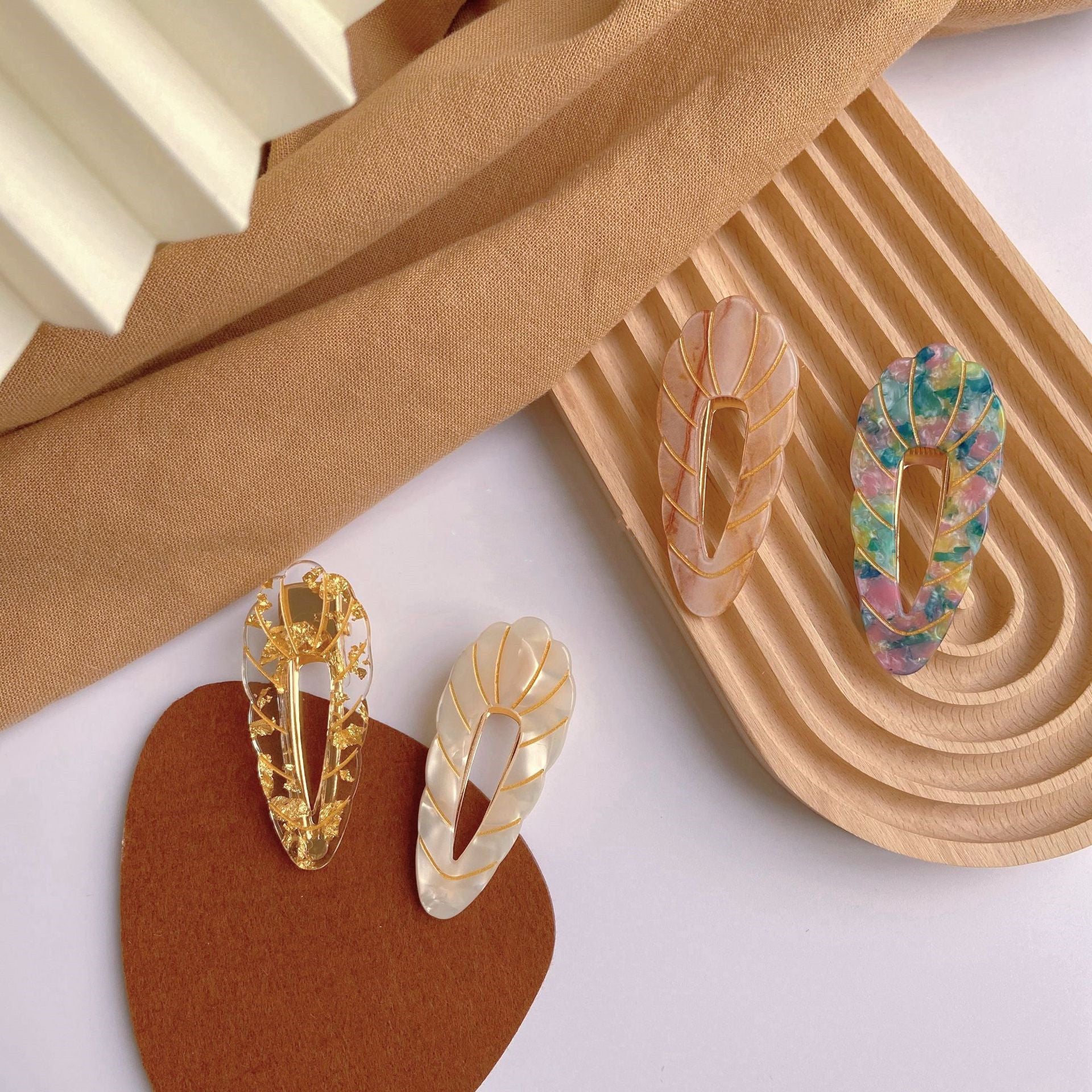 Acrylic Barrettes Scribing Wavy Edge