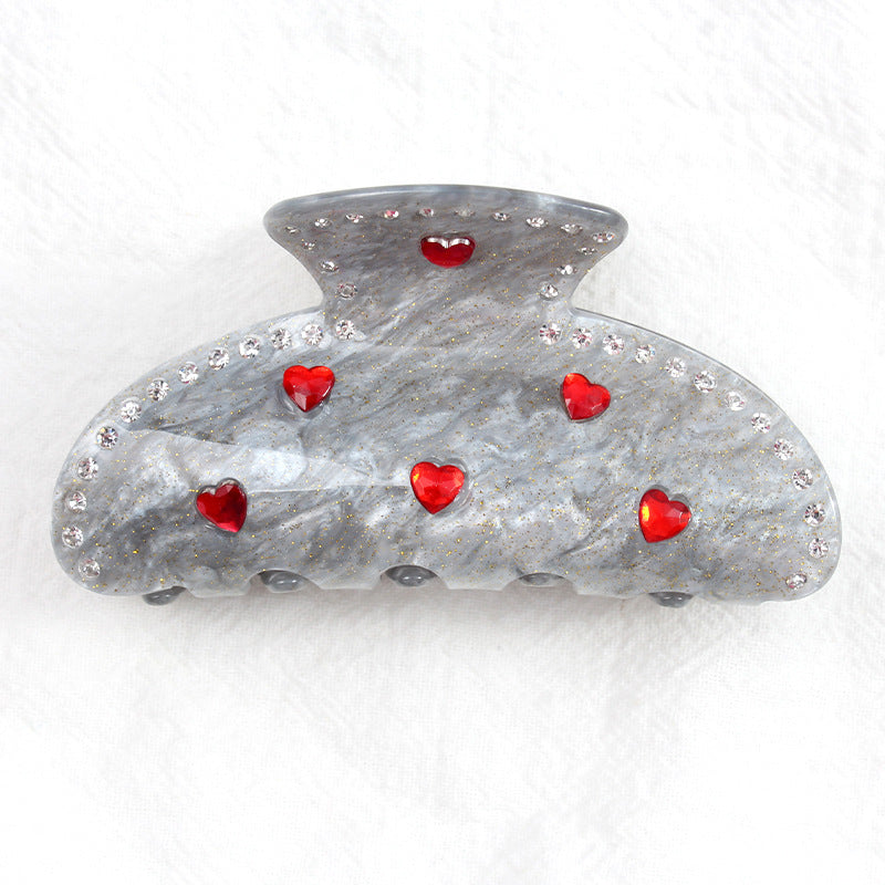 Spring And Summer Heart Trendy Acrylic Barrettes