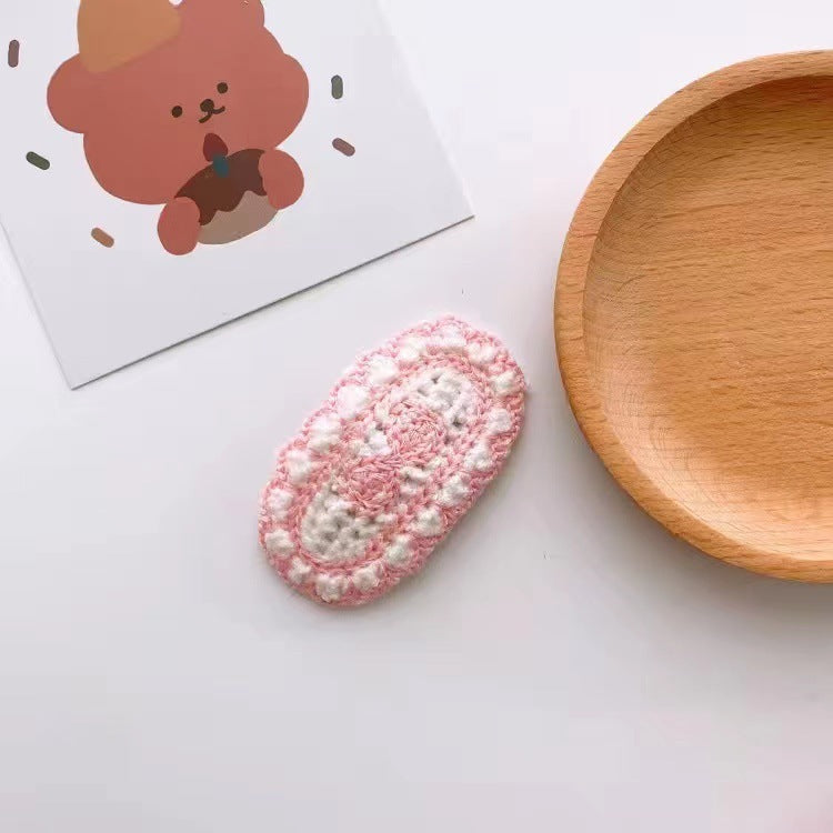 Versatile Knitted Yarn Sweet Flower Hair Clip