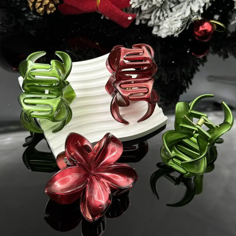 Popular Christmas Barrettes Plumeria Rubra Grip Loose Clip