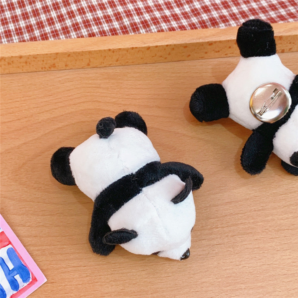 Ins Panda Brooch Lying Down Doll Bag Accessories Female Hair Ring