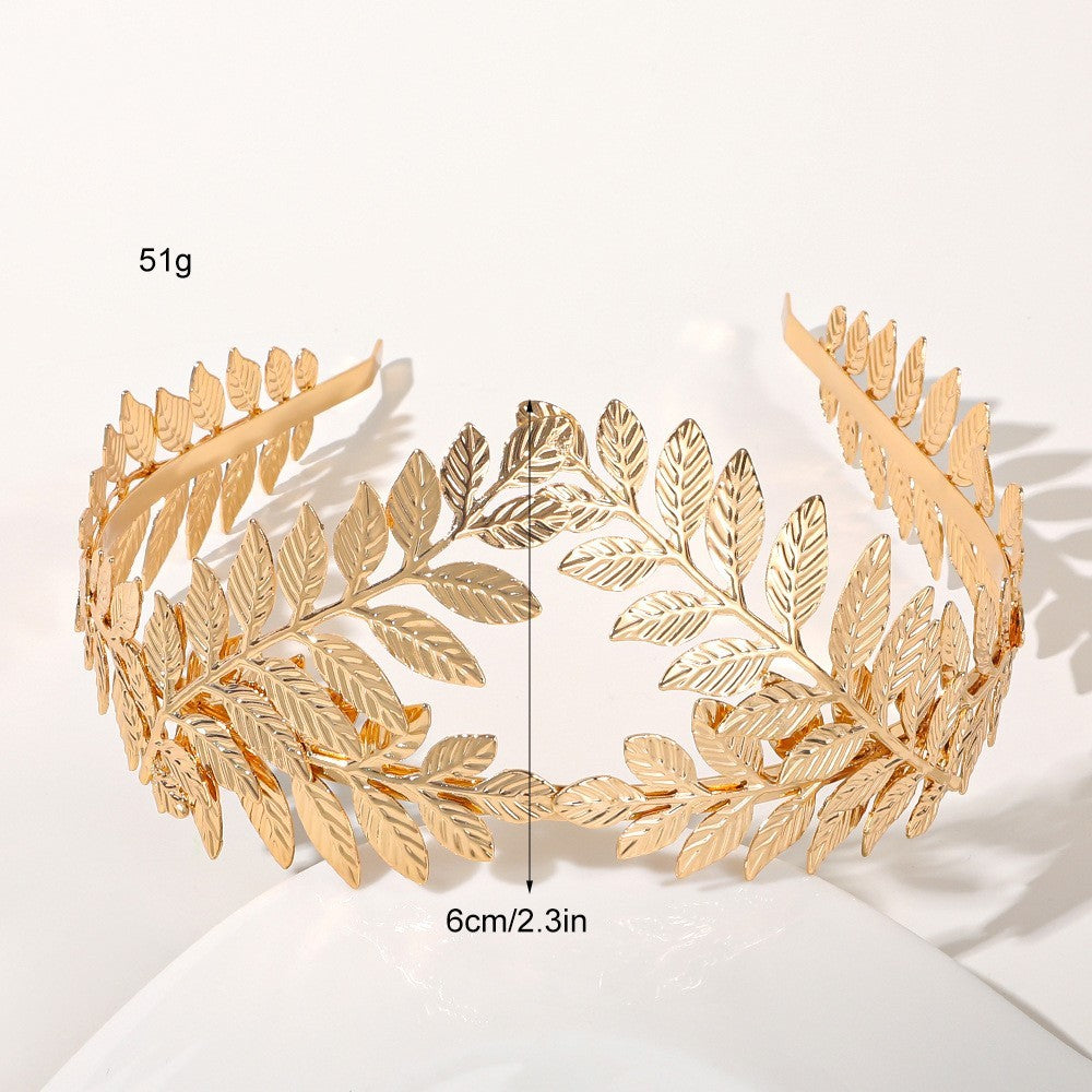 Metal Leaves Headband Bride Hair Clip Headdress