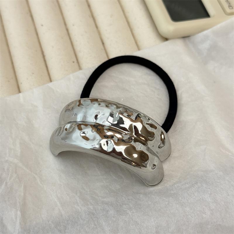 Special-interest Design Personality Alloy Concave-convex Elastic Hair Ring Versatile Cold Geometric Retro Temperament Headband