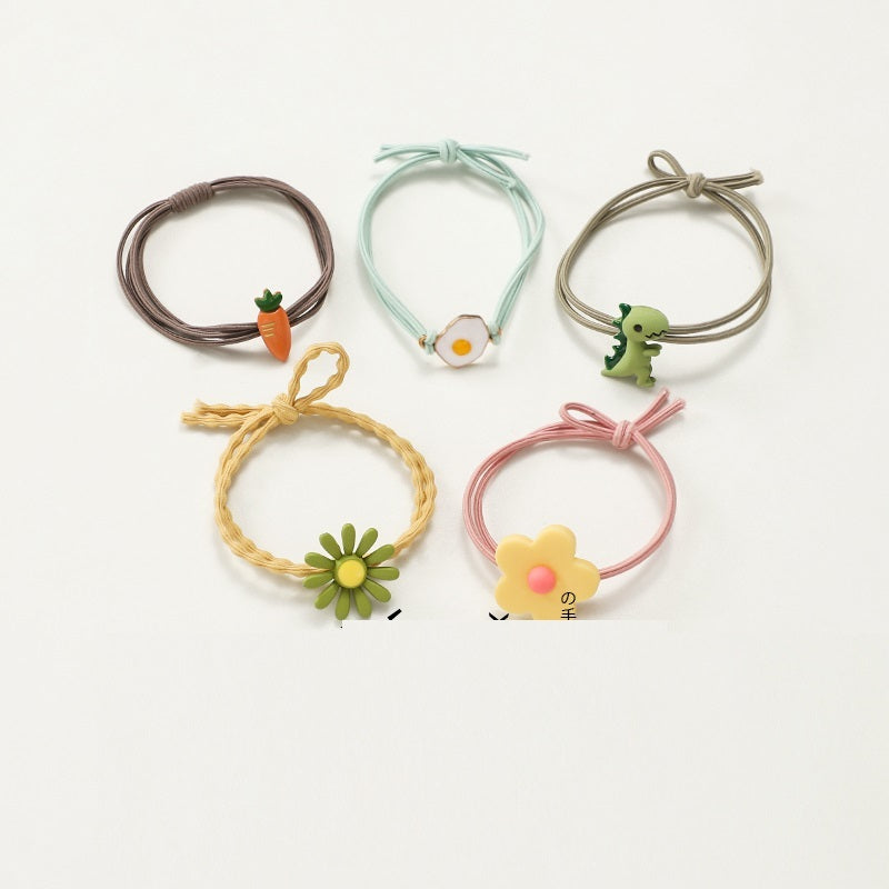 Cute Soft Rubber Cartoon Hair Band Little Girl Hair Elastic Band Hair RopeHair Ring
