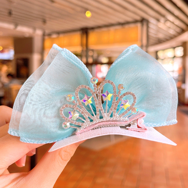 Children's Fashion Casual Lace Crown Bow Barrettes