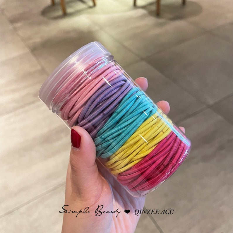Candy Small Rubber Band High Elastic Leather Case Basic Hair Ring Simple Tie-up Hair Head Rope