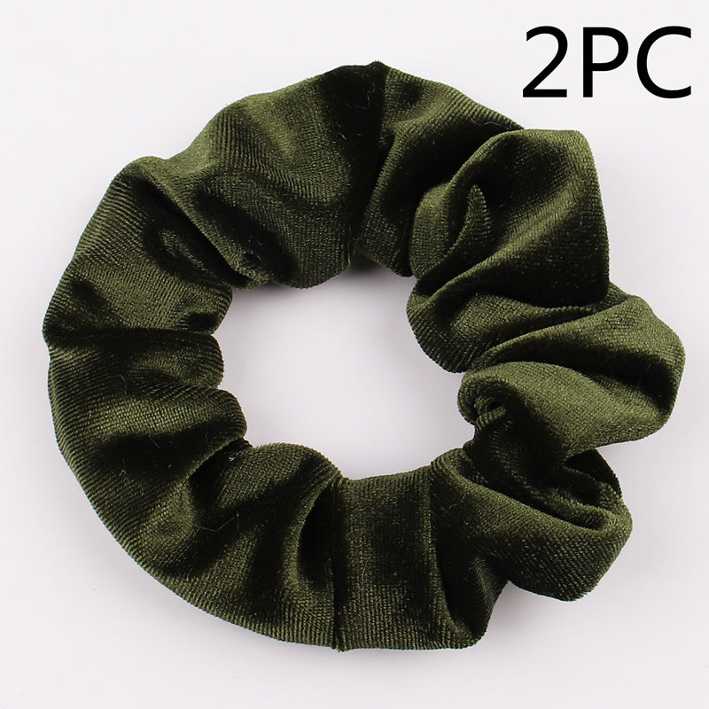 Fashion New Velvet Tencel Pocket wallet Hair Scrunchies Retro Zipper Large Intestine Elastic Hair Band
