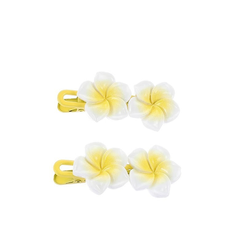 Plumeria Rubra Barrettes Female Side Cute