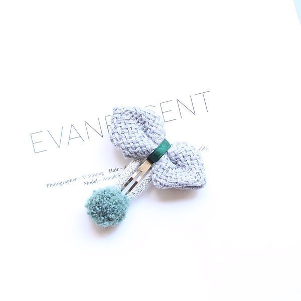 Children's Parent-child Hair Ball Cotton And Linen Bow Hairpin Princess BB Clip