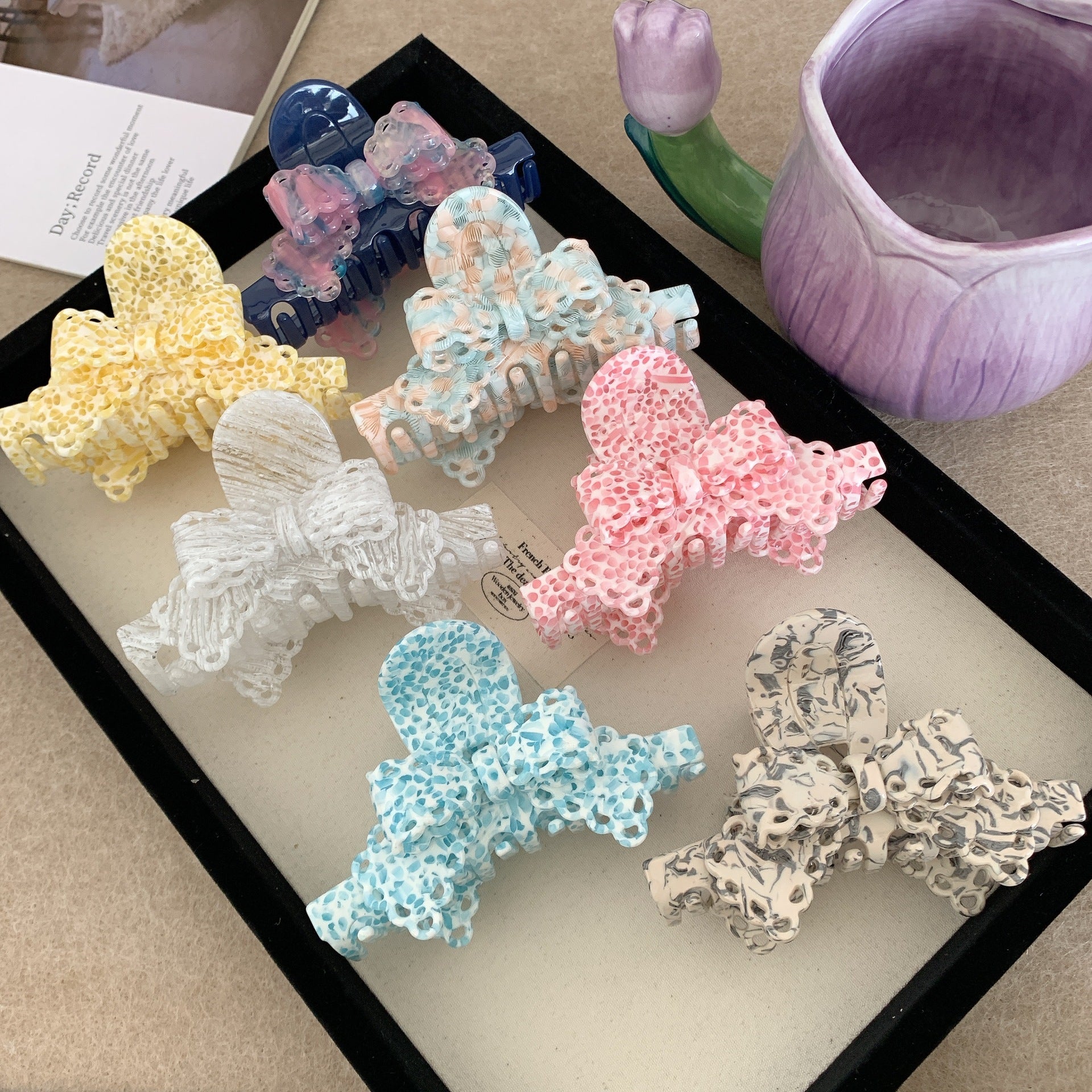 Acetic Acid Lace Bow Barrettes Sweet Temperament Girl