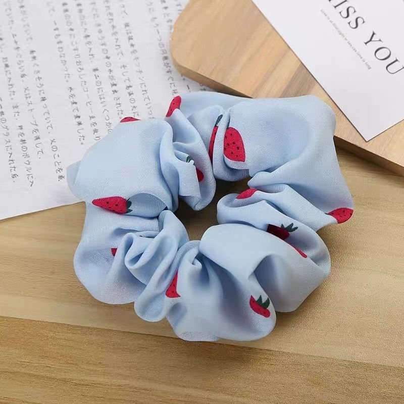 Korean Fruit Pig Large Intestine Hair Ring Organza Cute Japanese Rubber Band Female Tie
