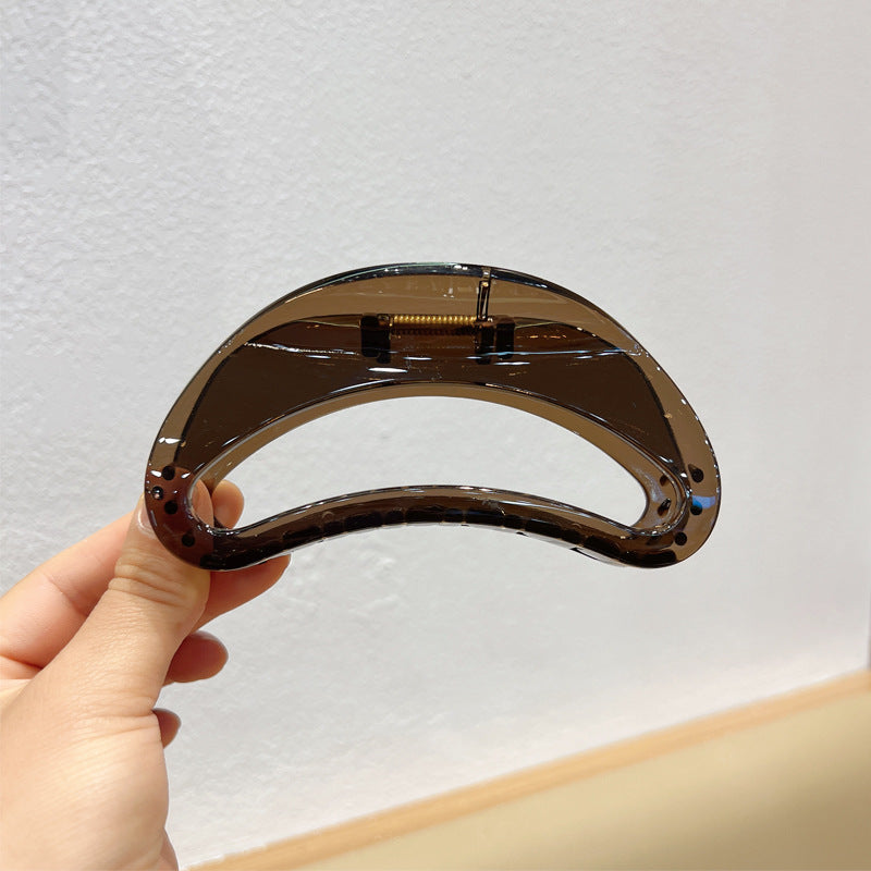 Simple Large Hollow Jelly Crescent Barrettes