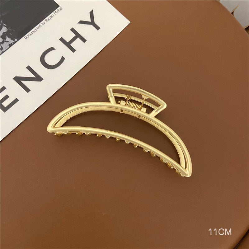 Large Metal Grab Clip Back Head Pan Hair Elegant Gold Headdress Female