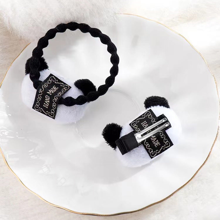 Cute Panda Barrettes Hair Ring Fashion Ornament