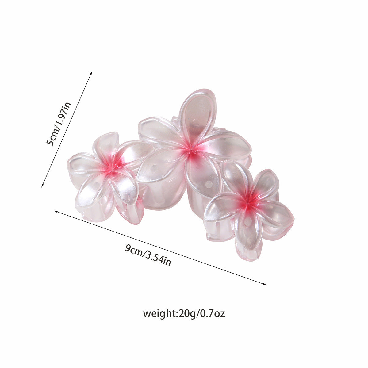 Pearlescent Plumeria Rubra Barrettes Updo