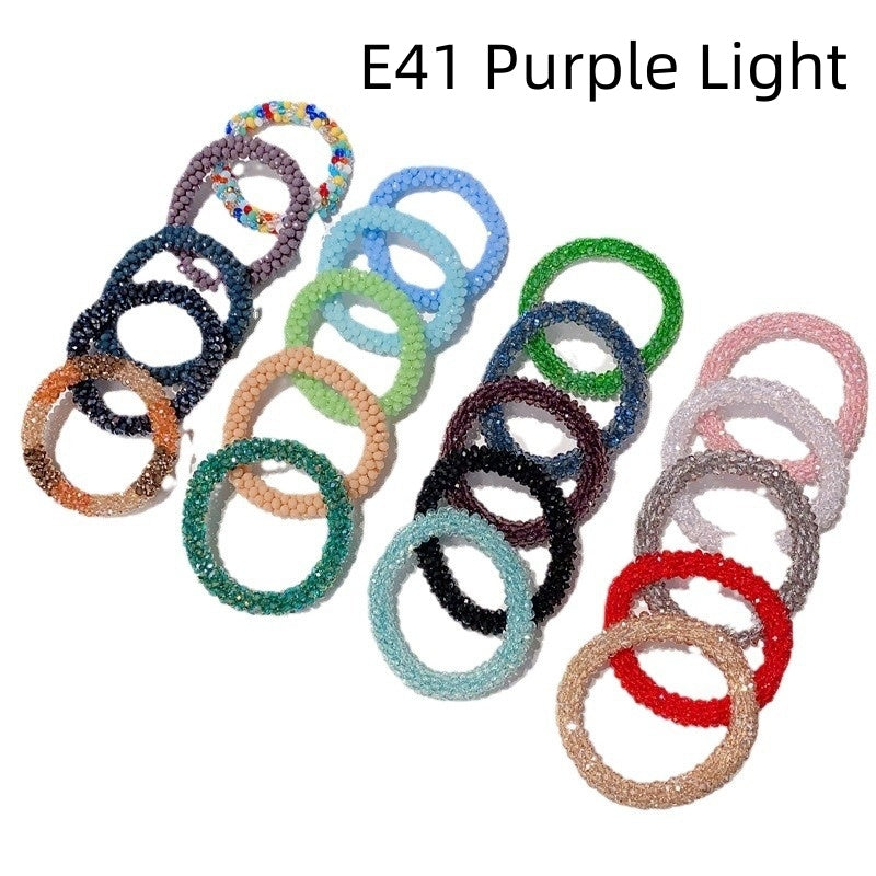 Crystal Color Elastic Rubber Band Hair Ring Ponytail Simple