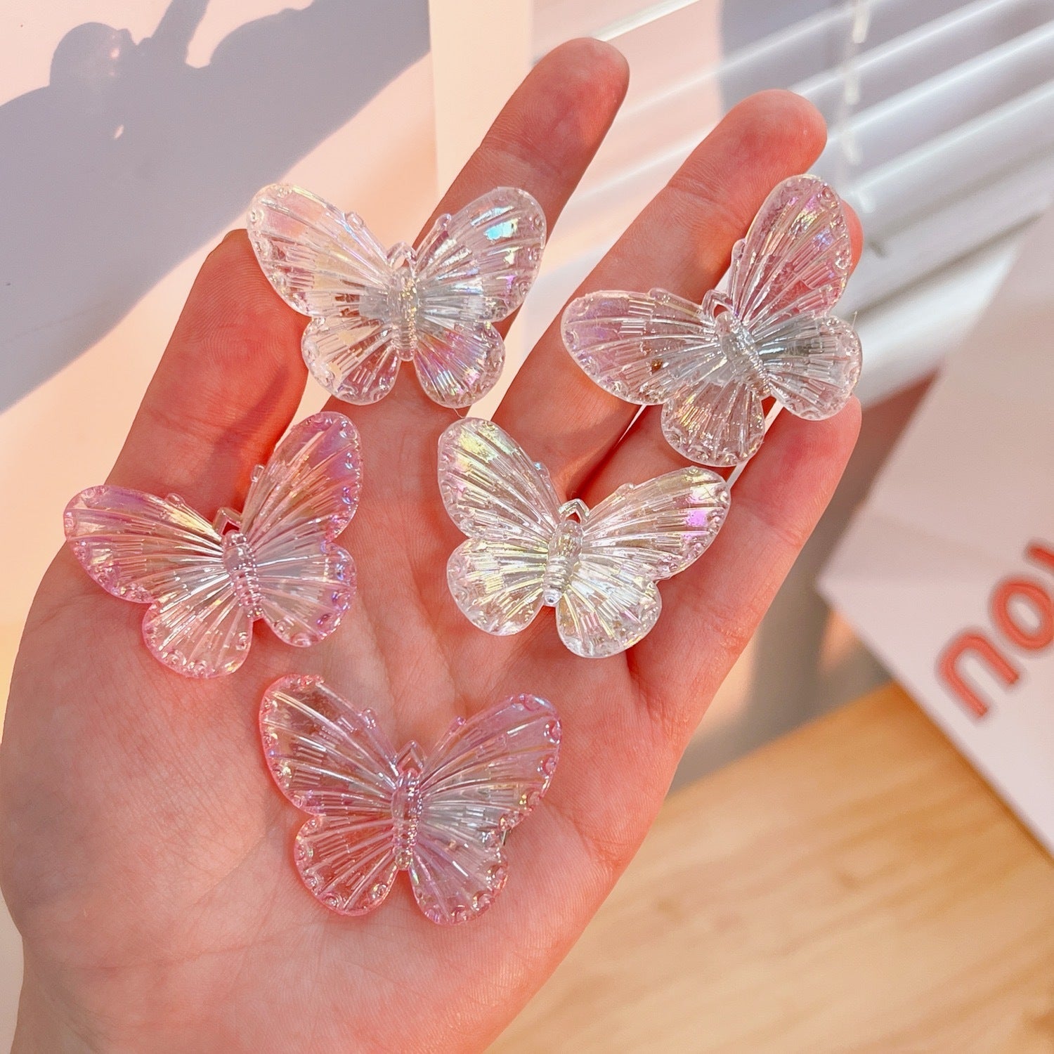 Women's Colorful Transparent Bow Hair Clip