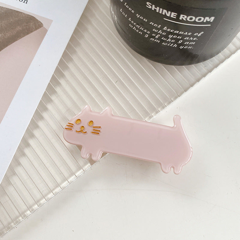 Acetate Plate Cute Tricolor Cat Hair Clip