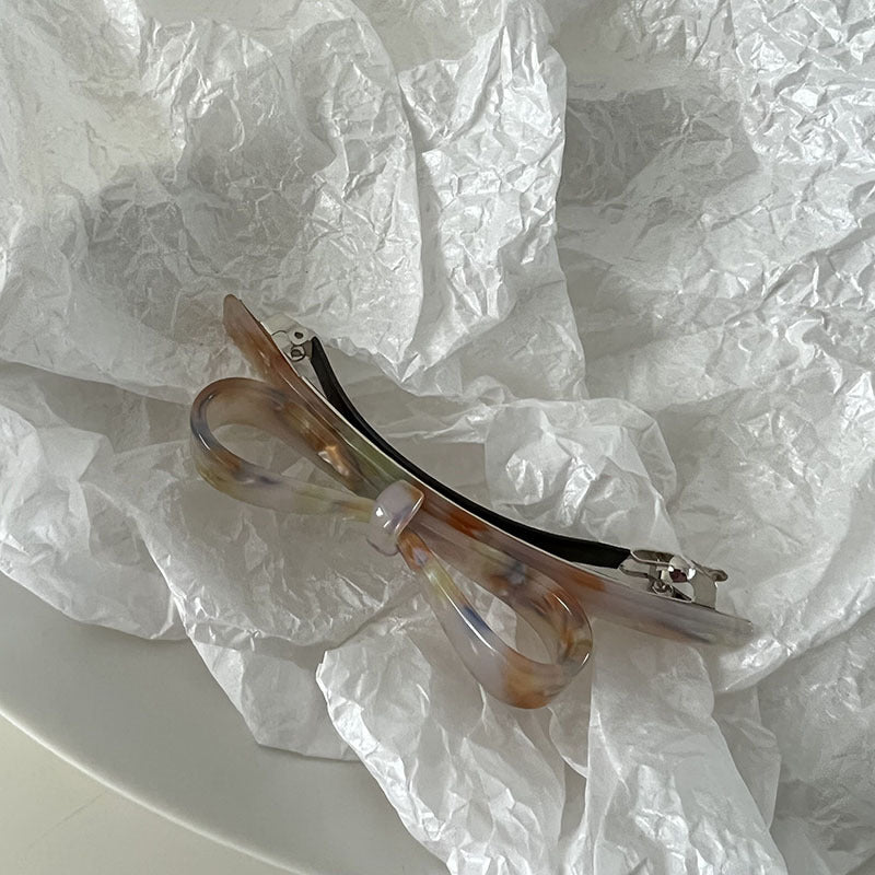 Acetate Bow Spring Side Clip Hair Accessories Elegant