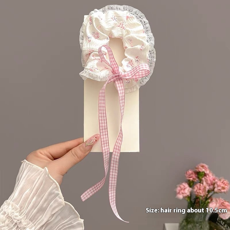 Summer Super Fairy Sweet Lace Large Intestine Hair Ring