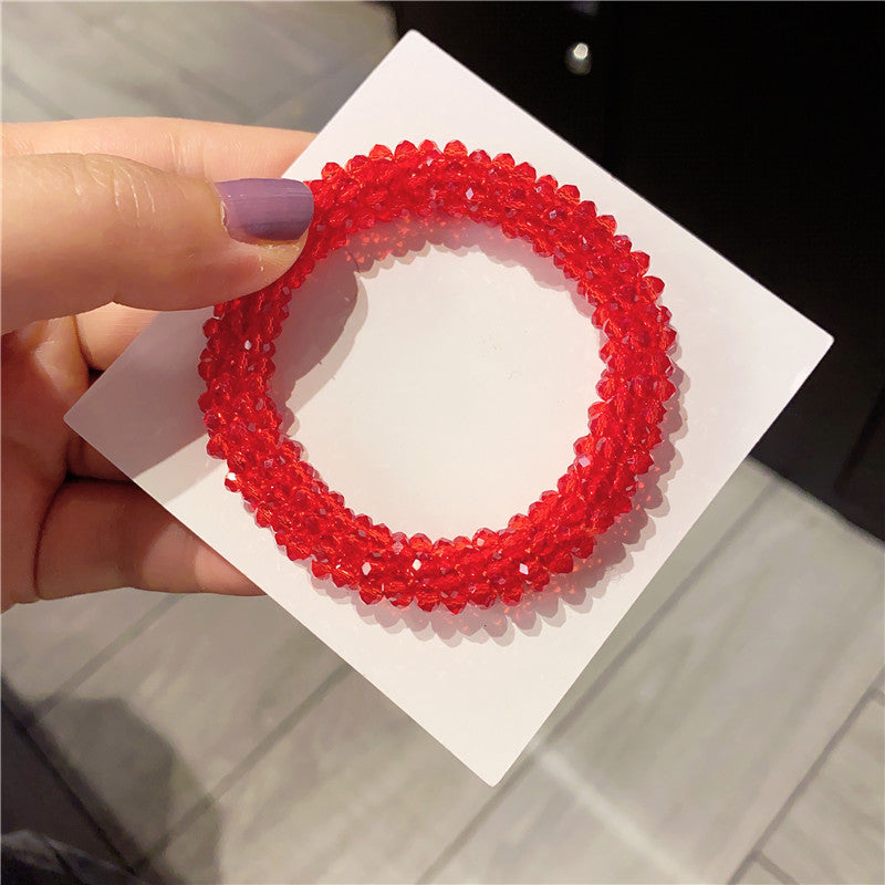 Crystal Color Elastic Rubber Band Hair Ring Ponytail Simple