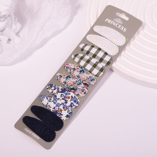 Women's Fashion Embroidered Print Teardrop Hair Clip