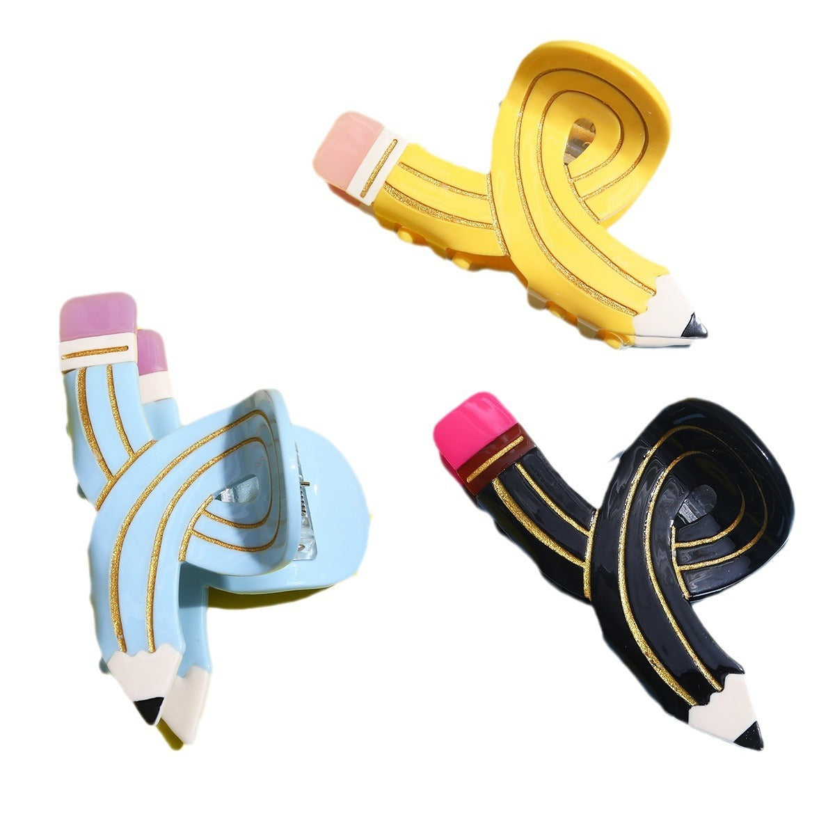 Pencil Twisted Versatile Personality Shark Clip Barrettes