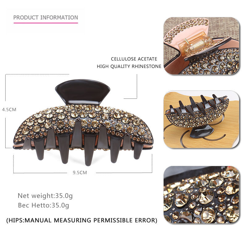 Vintage Rhinestone Women's Cellulose Acetate Sheet Barrettes