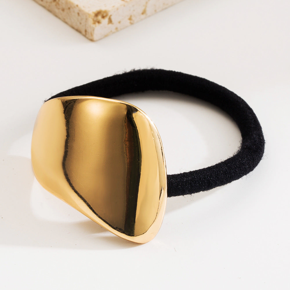European And American Metal Glossy Surface Elastic Hair Ring