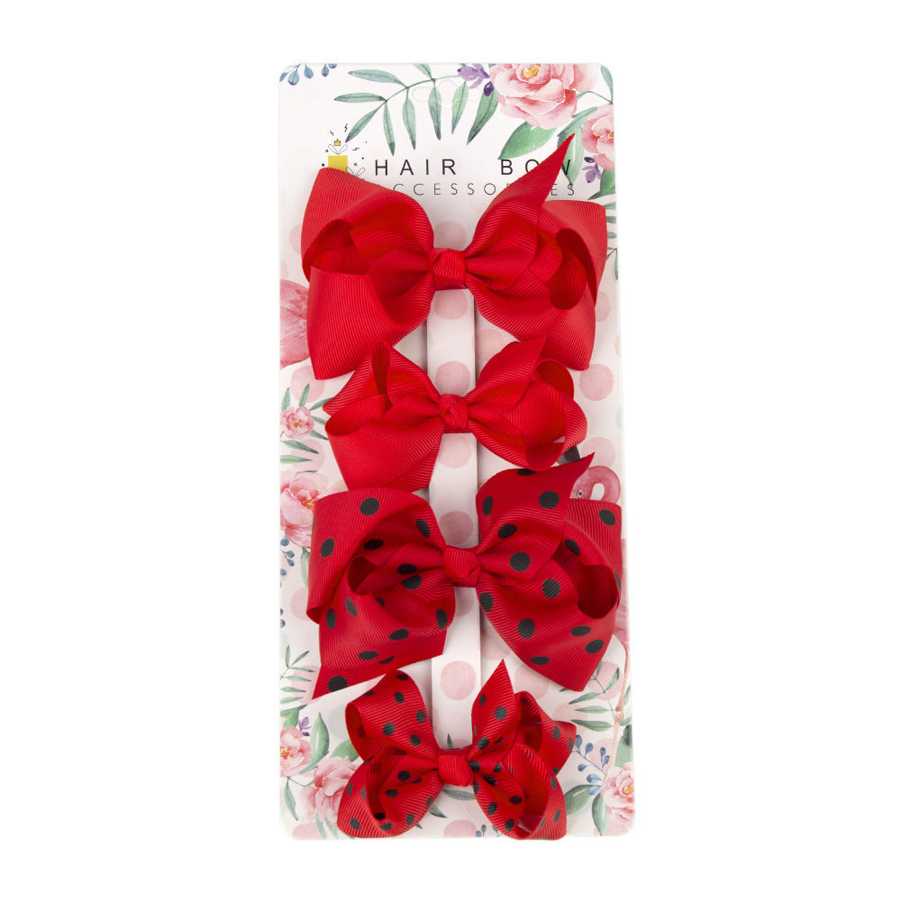Children's Polka Dot Bow Hair Clip Jewelry