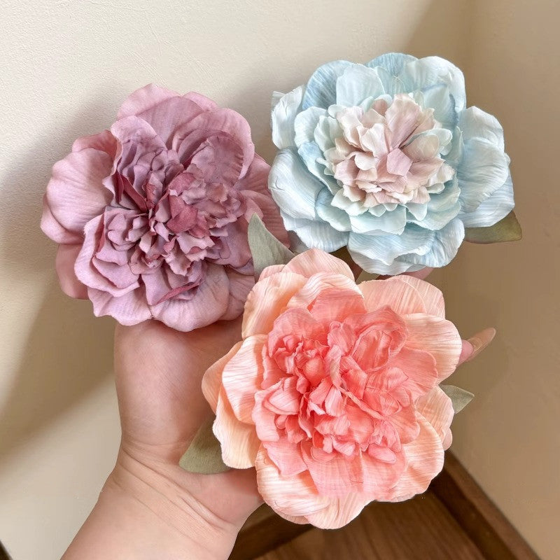 Women's Peony Headdress Barrettes Side