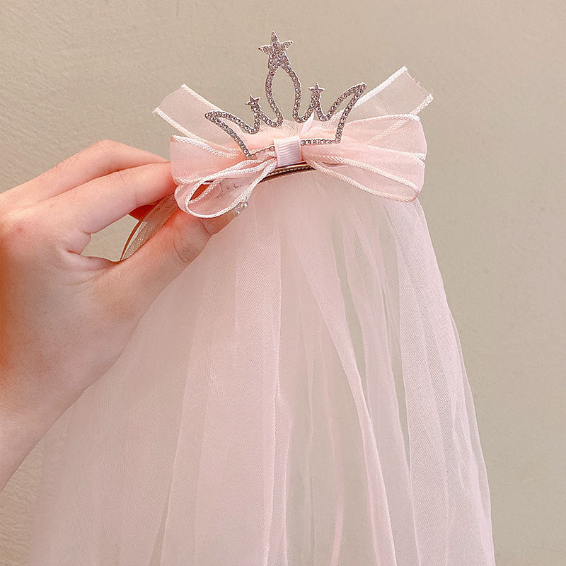 Gauze Crown Barrettes Children's Hair Accessories