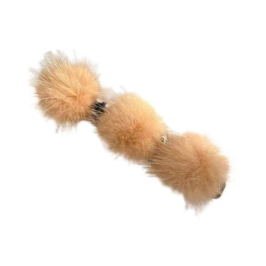 Ladies Hairball Hair Clip Double Sided Side